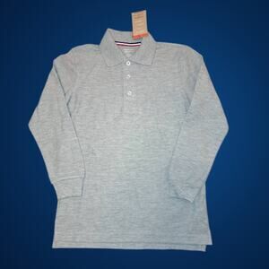 French Toast Boys Long Sleeve Polo Shirt Gray Size 8 Medium